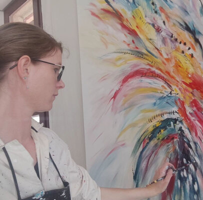 ÂME SAUVAGE in the Studio: Réalisation d'une œuvre grand format à l'acrylique par l'artiste