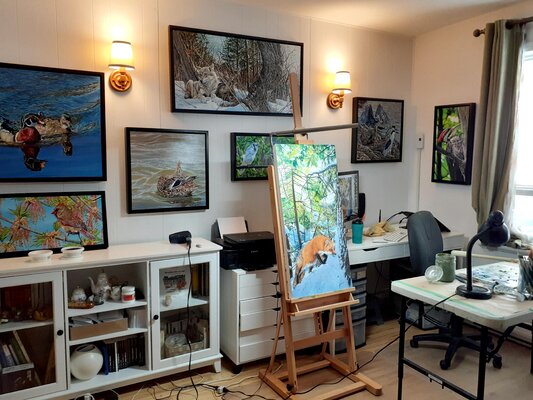 Jocelyne Bouchard en el estudio: Mon ancien atelier !