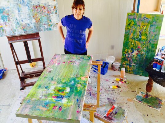 Vania Bouwmeester Pentcheva dans le studio