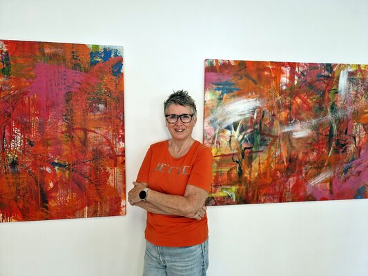 Petra Kohns-Merges in de studio: Aus meiner Ausstellung in meinem Kunstfenster 2024 / 2025 in Latsch - Italien