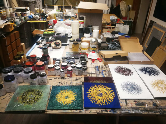 Volker W. Hamann in the Studio: Atelier P7, Atelieransicht