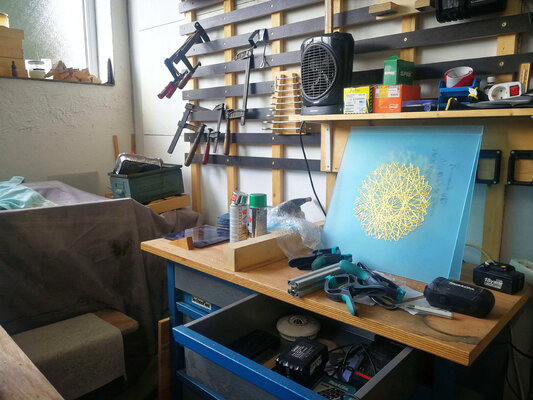 Volker W. Hamann in the Studio: Atelier K2, Atelieransicht