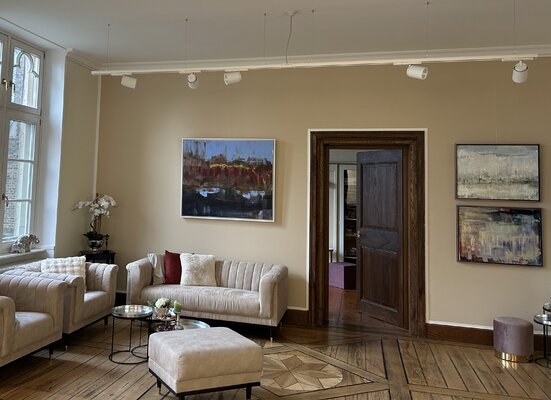 Hella Ridder in the Studio: Showroom meines Ateliers auf Schloss Lohe/Werl, NRW - Ausstellung aktueller Werke