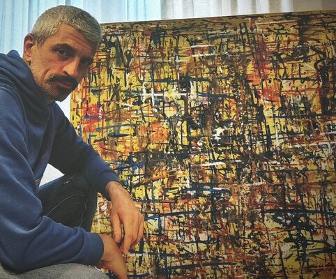 Renzo Buggiani nello studio: "Abstraction Number 7, 2024" & me