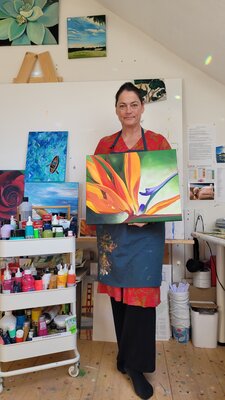 Sylvia Eder in the Studio