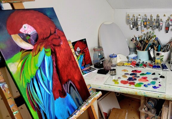 Sylvia Eder in the Studio