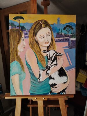 Muriel Ho Paintings in de studio: "Les deux amies" sur le chevalet juin 2026