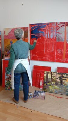 Anne-Marie Molénat-Ponté in de studio