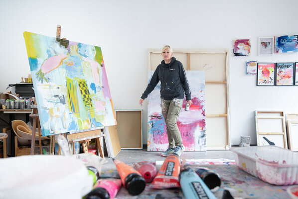 Christiane Lohrig in de studio