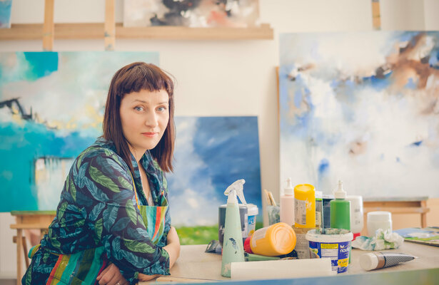 Agnieszka Potocka-Makoś in de studio