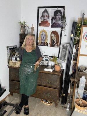 Cornelia Hauch in the Studio