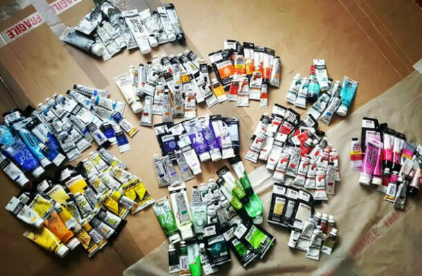 Lucy Moore in the Studio: No such thing as too much paint...… Is there?