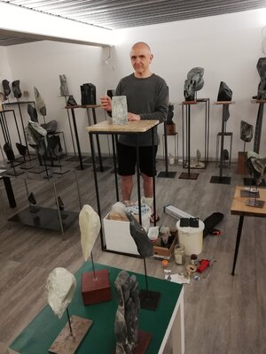 René KUBIAK in de studio: démarrage nouvelle œuvre