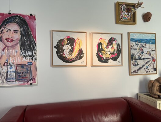 Meinrad Hoyer dans le studio: In der Galerie Renz in Fellbach