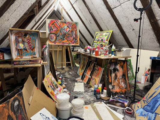 Meinrad Hoyer dans le studio: Ein Teil meines Ateliers
