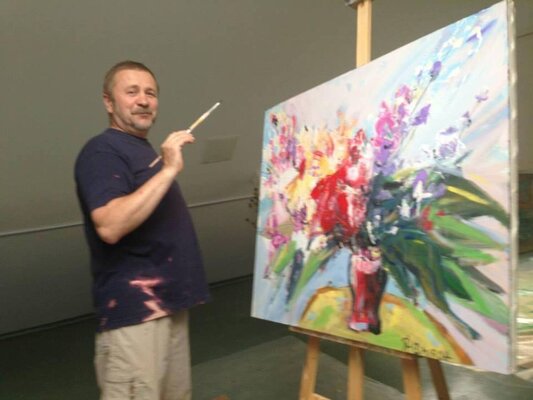 Aliaksandr Falei im Studio: В мастерской