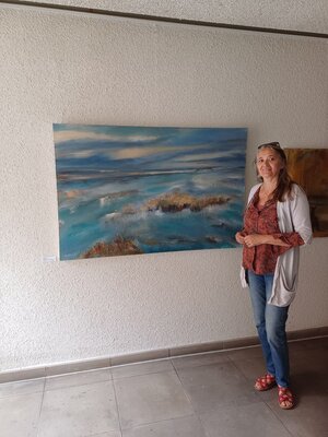 Andrea Finck nello studio: "Terra Australis" Einzelausstellung in Stade