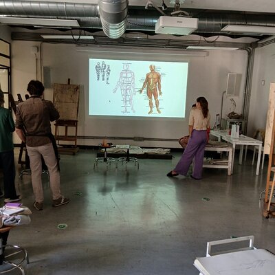 Vincenzo Cesetti dans le studio: corso di disegno anatomia umana