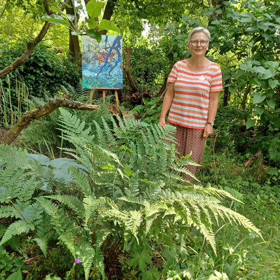 Kirsten Treis nello studio: Ausstellung 2024-2025 Nationalpark Hainich.