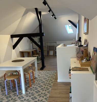 LAURE SAIGNE nello studio: espace atelier / peinture & cours