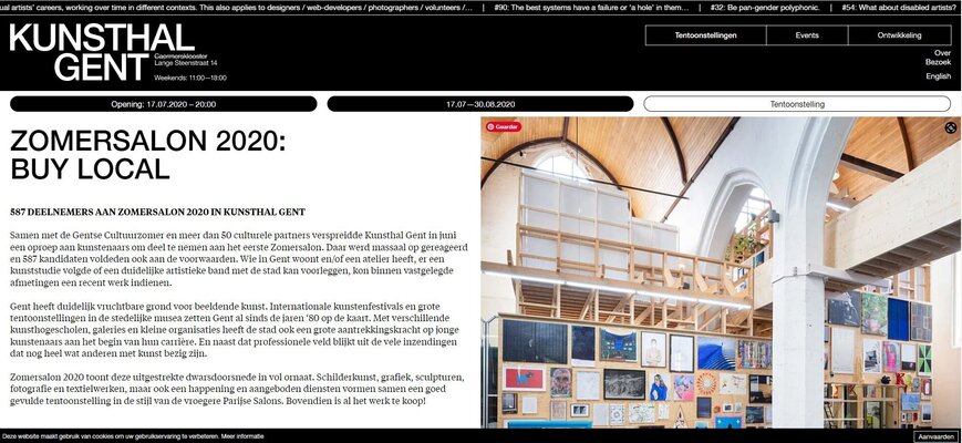 Claudio Pincas Feldman in de studio: Exposicion BUY Local Gent 2020 / Belgium