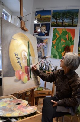 Maria Teresa Cristini im Studio