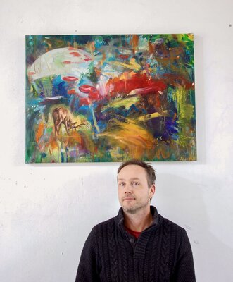 Simon Boyd in the Studio: Portait of Simon in his studio