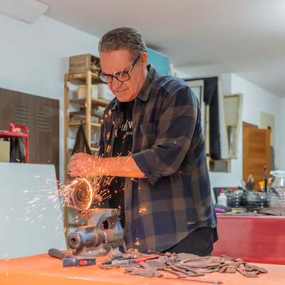 Diego Arribas en el estudio: Trabajando en el taller