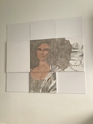 Adele The Princess dans le studio: Creative Process of the “Kalla Emma Lisa” Painting - early stage