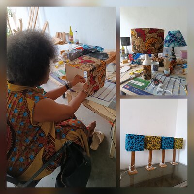 Mo Lamine Sylla in the Studio: Une respectable dame venue du Bénin en vacances en Côte d'Ivoire, profite pour participer à l'atelier. J'avais stoppé mais j'ai organisé spécialement pour elle seule