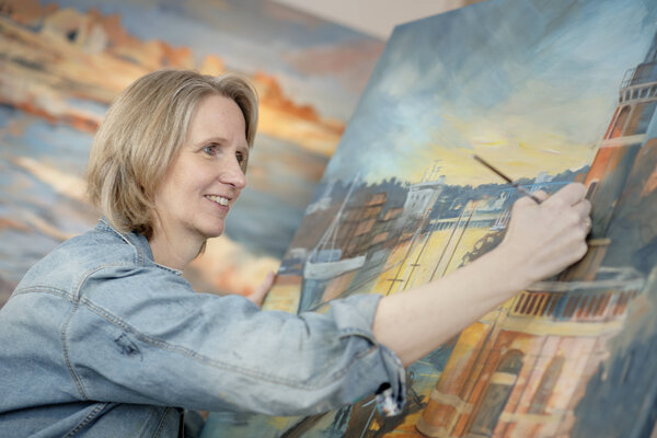 Astrid Krömer in de studio