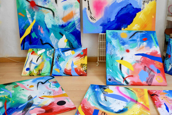 Nataline Pomar im Studio: Art studio in Barcelona