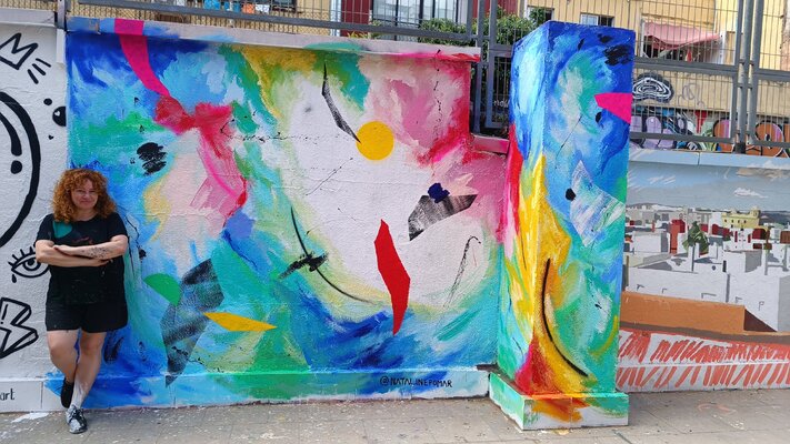 Nataline Pomar im Studio: Mural Barcelona
