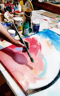 Nataline Pomar im Studio: Art studio in Barcelona