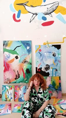 Nataline Pomar im Studio: Art studio in Barcelona