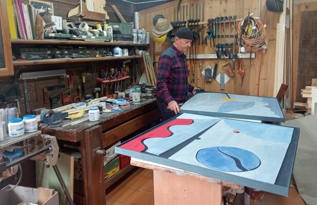 Lino Spada nello studio: My art lab with the latest sculpture paintings