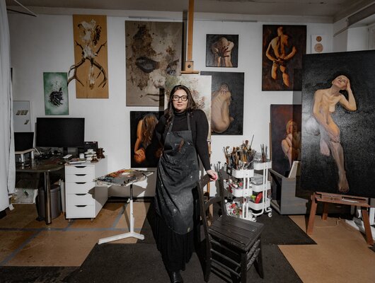 Zoja Golubeva im Studio
