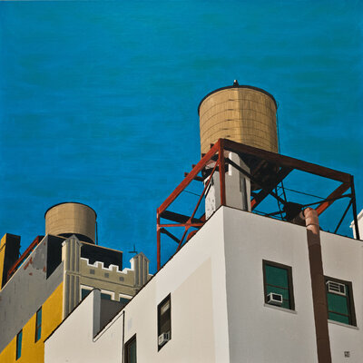 raniero botti nello studio: N.Y 100x100 olio su tela
