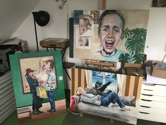 Michael Rehr-Hoffmann in de studio