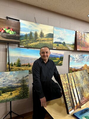 Andrii Lysenko in the Studio: At an art exhibition