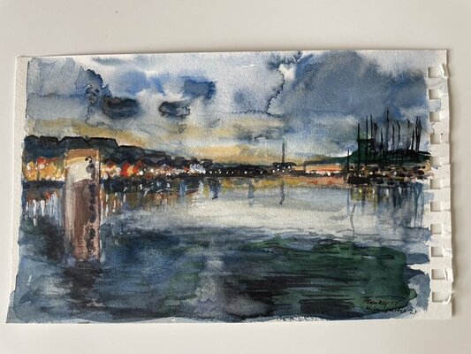Kai Thomas en el estudio: Outdoor in Flensburg " Blick von der Hafenspitze"