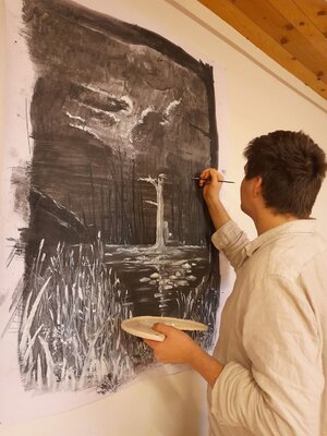 Gabriel Fluri en el estudio: Gabriel Fluri in Schwarz und Weiss