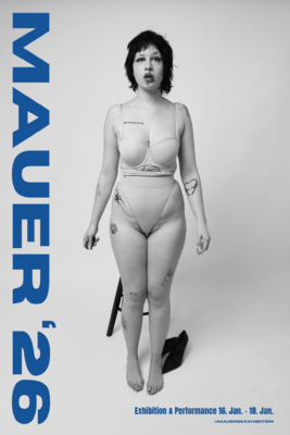 Letizia Geltz in de studio: another poster for my exhibition „MAUER '26“