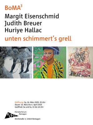 Judith Breuer in de studio: Ausstellung mit meiner Künstlerinnengruppe BoMa 3 im Künstlerforum