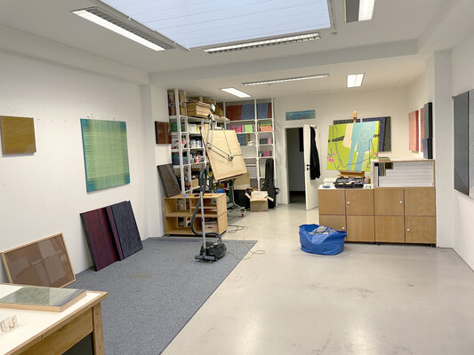 Marc Kirschvink in de studio: Mein Atelier im Kunsthaus Troisdorf - Arbeitsbereich