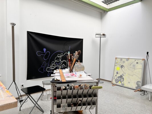 Eva Breitfuß in de studio