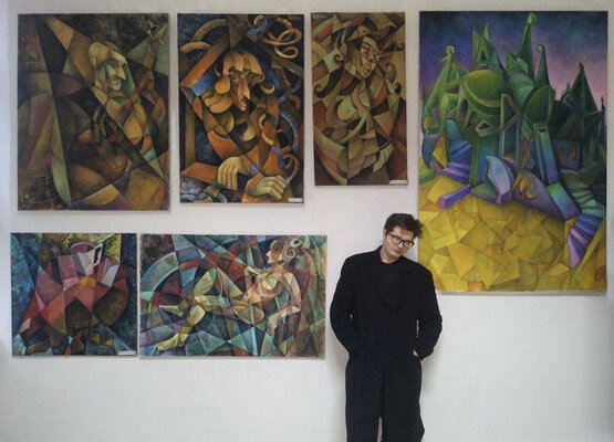 Philipp Kapustin im Studio: In the studio of the Kharkiv State Academy of Design and Arts. 2019.