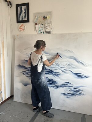 Francesca Borgo nello studio: Oversize painting - in the studio