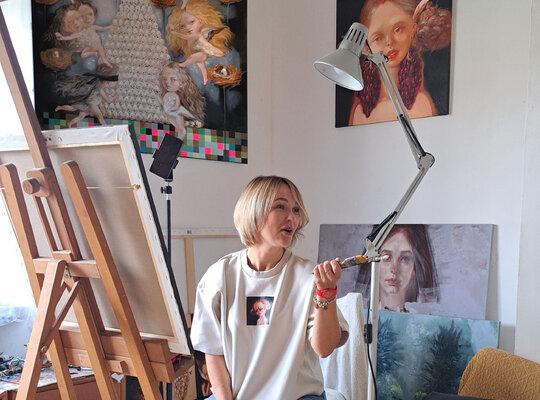 Naty Pop en el estudio