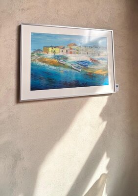Sonja Kalmanfi in the Studio: “Porto-Santa Maria di Castellabate ”, published in Art New York magazine – Solo Exhibition at the Convento Francescano, Cuccaro Vetere, Italy (Painting sold)
